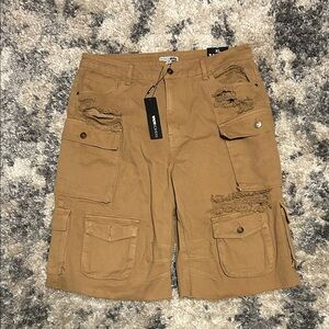 Fashion Nova Brown Cargo Bermuda Shorts